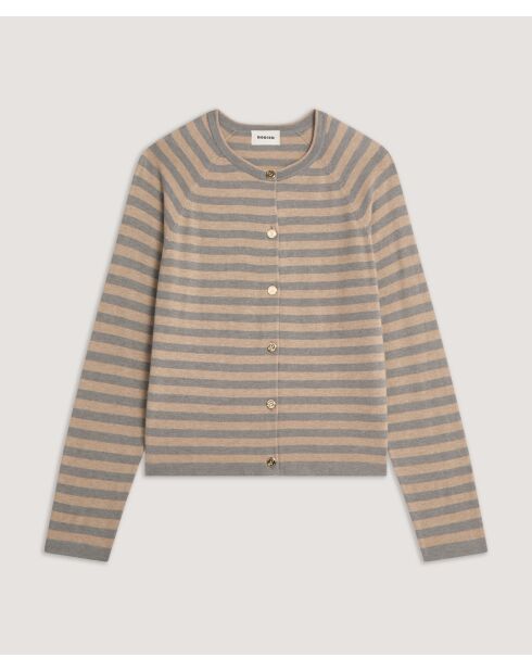 Ehe Gestreept vest met raglanmouwen Mouse Grey