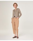 Ehe Gestreept vest met raglanmouwen Mouse Grey