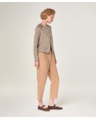 Ehe Gestreept vest met raglanmouwen Mouse Grey