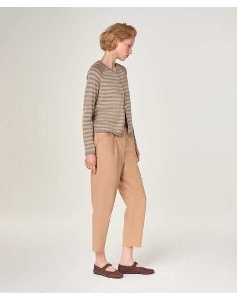 Ehe Gestreept vest met raglanmouwen Mouse Grey