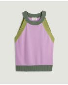 Hellrosafarbenes ärmelloses Baumwolltop mit Rundhalsausschnitt Imane