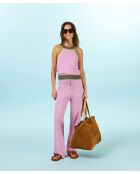 Hellrosafarbenes ärmelloses Baumwolltop mit Rundhalsausschnitt Imane