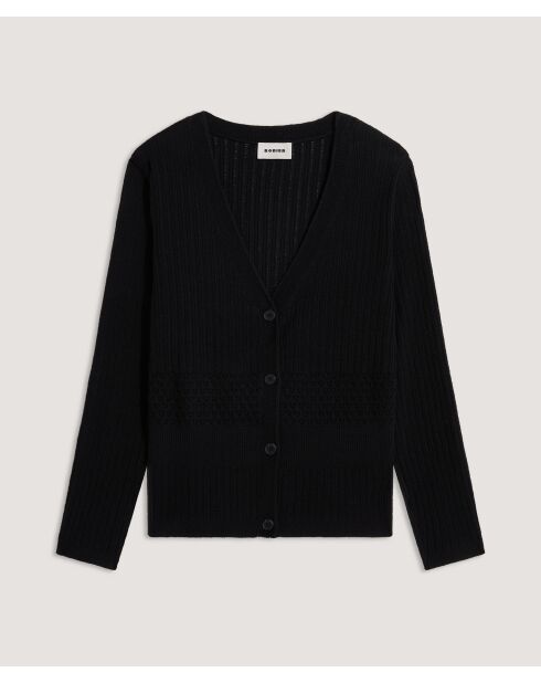 Emi zwart vest met v-hals