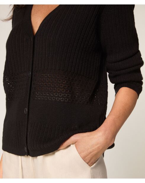 Emi zwart vest met v-hals