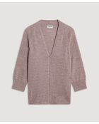 Ife beige melierte, offene Weste mit Puffärmeln