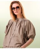 Camisa holgada Zuri de algodón beige