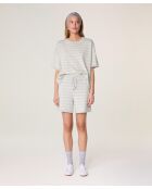 Short rayé en coton en jersey Kemi rayures grises