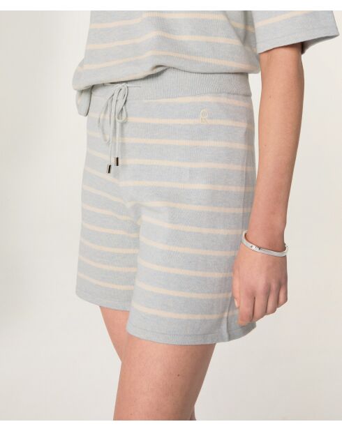 Short rayé en coton en jersey Kemi rayures grises