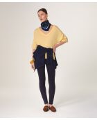 Pull en laine col V manches courtes Mei jaune