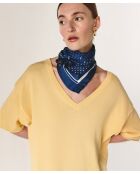 Pull en laine col V manches courtes Mei jaune