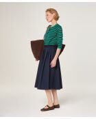 Esche gestreifte Weste mit Raglanärmeln dunkelgrün