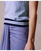 Himmelblaues, ärmelloses T-Shirt Souad aus Baumwolle mit V-Ausschnitt