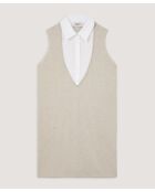 Kurzärmliges Wollkleid Olga in Ecruweiß