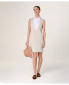 Kurzärmliges Wollkleid Olga in Ecruweiß