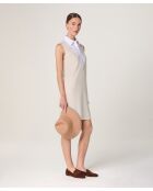 Kurzärmliges Wollkleid Olga in Ecruweiß