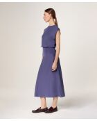 Parma paarse jurk van geribbelde wol met Mila-taille