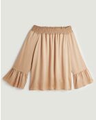 Leïla beiges Top mit U-Boot-Ausschnitt