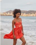 Koraaloranje jurk met dunne bandjes Mariam