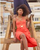 Koraaloranje jurk met dunne bandjes Mariam