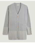 Sira lichtgrijs, recht lang vest van katoen