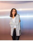 Sira lichtgrijs, recht lang vest van katoen