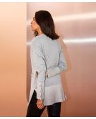 Sira lichtgrijs, recht lang vest van katoen