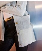 Sira lichtgrijs, recht lang vest van katoen