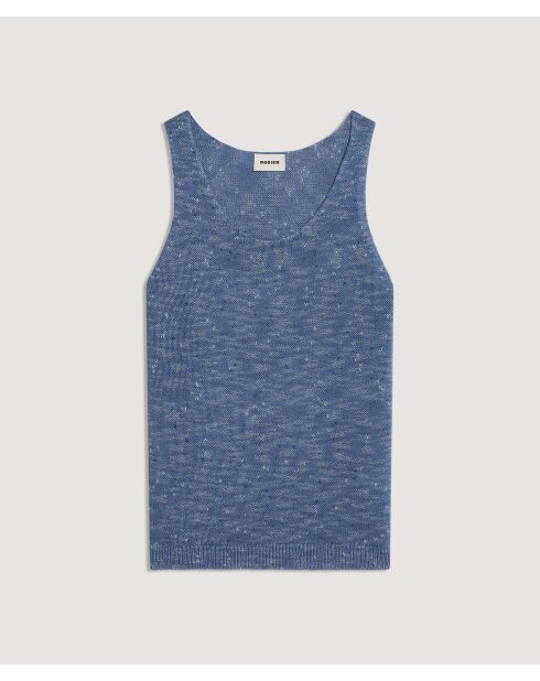 Indigoblaues geripptes Tanktop Wafa