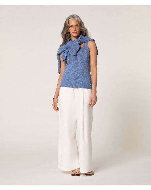 Indigoblaues geripptes Tanktop Wafa