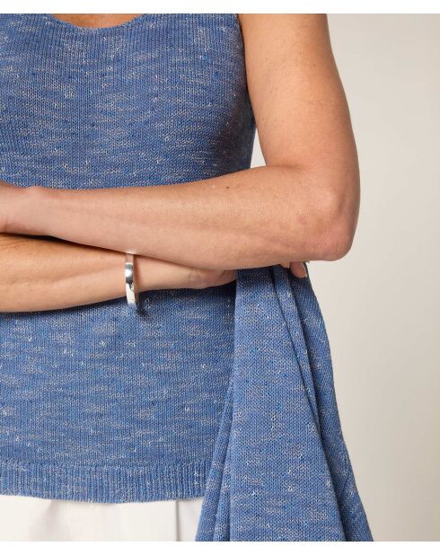 Indigoblaues geripptes Tanktop Wafa