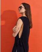 Kenza schwarzes Schürzenkleid