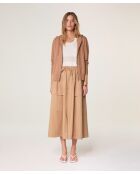 Gilet con cappuccio in cotone marrone fulvo Nala