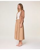 Gilet con cappuccio in cotone marrone fulvo Nala