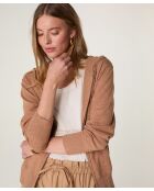 Gilet con cappuccio in cotone marrone fulvo Nala