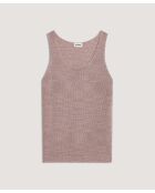 Geripptes Tanktop Wafa in meliertem Beige