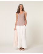 Geripptes Tanktop Wafa in meliertem Beige