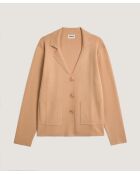 Veste tailleur en coton Ndèye marron chamois