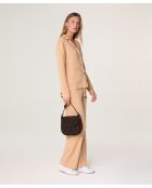 Veste tailleur en coton Ndèye marron chamois