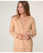 Veste tailleur en coton Ndèye marron chamois