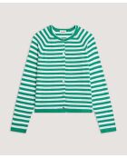 Esche smaragdgrüne gestreifte Weste mit Raglanärmeln