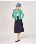 Esche smaragdgrüne gestreifte Weste mit Raglanärmeln