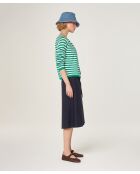 Esche smaragdgrüne gestreifte Weste mit Raglanärmeln