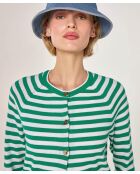 Esche smaragdgrüne gestreifte Weste mit Raglanärmeln