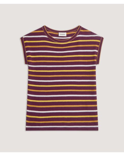 Dasy Dasy Kurzarm-T-Shirt aus Baumwolle mit Streifen, lila