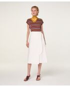 Dasy Dasy Kurzarm-T-Shirt aus Baumwolle mit Streifen, lila