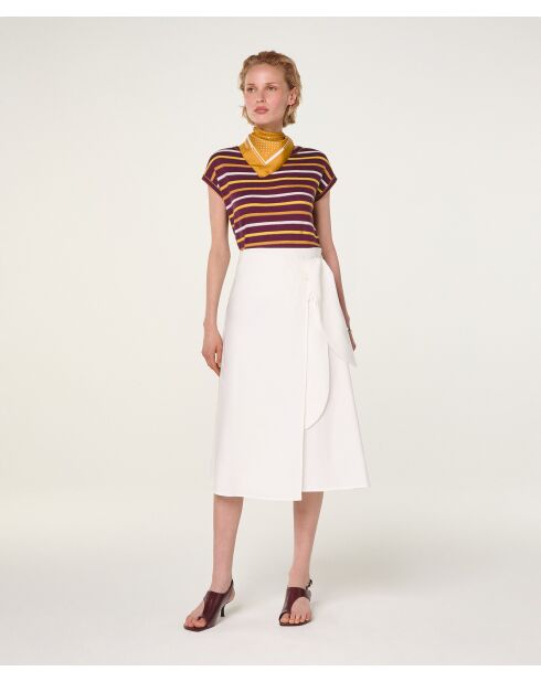 Dasy Dasy Kurzarm-T-Shirt aus Baumwolle mit Streifen, lila