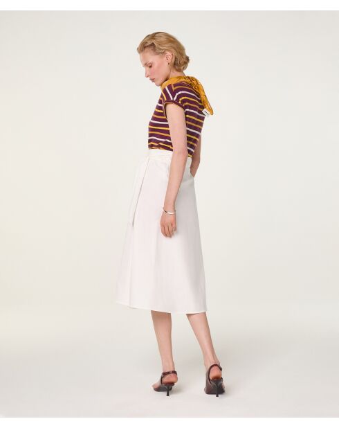 Dasy Dasy Kurzarm-T-Shirt aus Baumwolle mit Streifen, lila