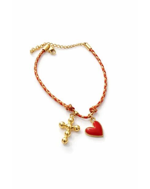 #8 rood/vergulde gouden armband