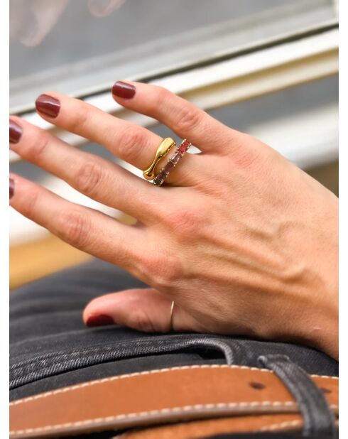 #48 goud/veelkleurige vergulde ring