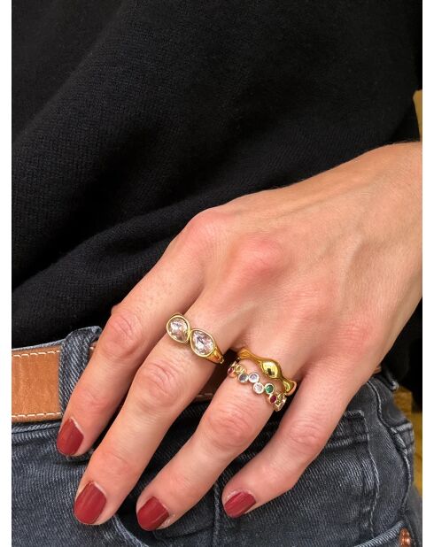 #20 goud/veelkleurige vergulde ring